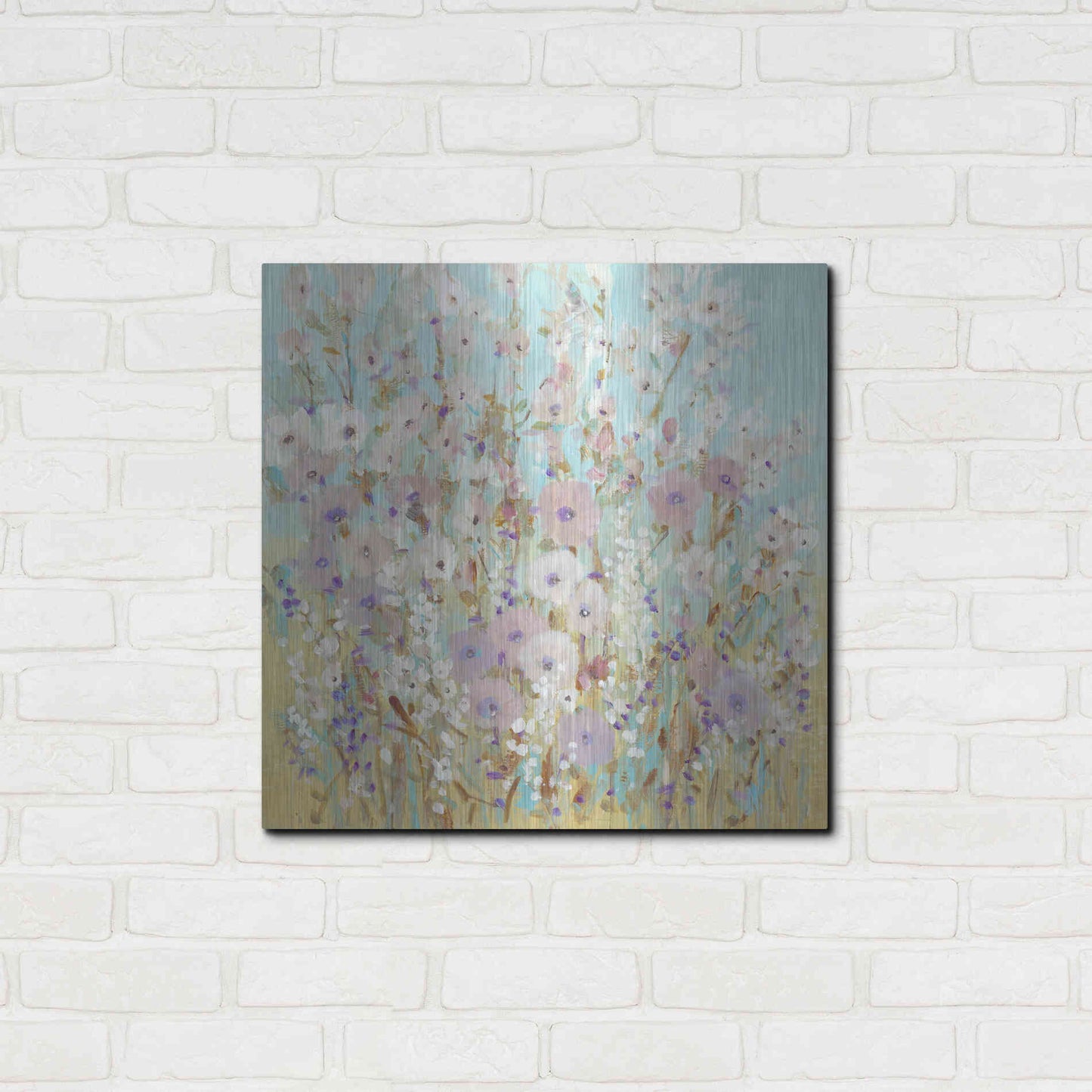 Luxe Metal Art 'Mixed Flowers I' by Tim O'Toole, Metal Wall Art,24x24