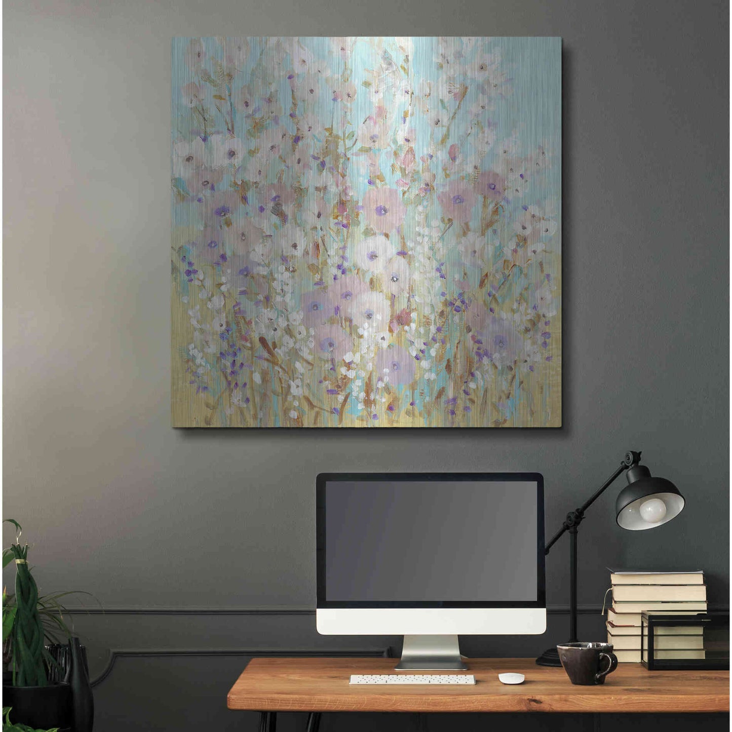 Luxe Metal Art 'Mixed Flowers I' by Tim O'Toole, Metal Wall Art,36x36