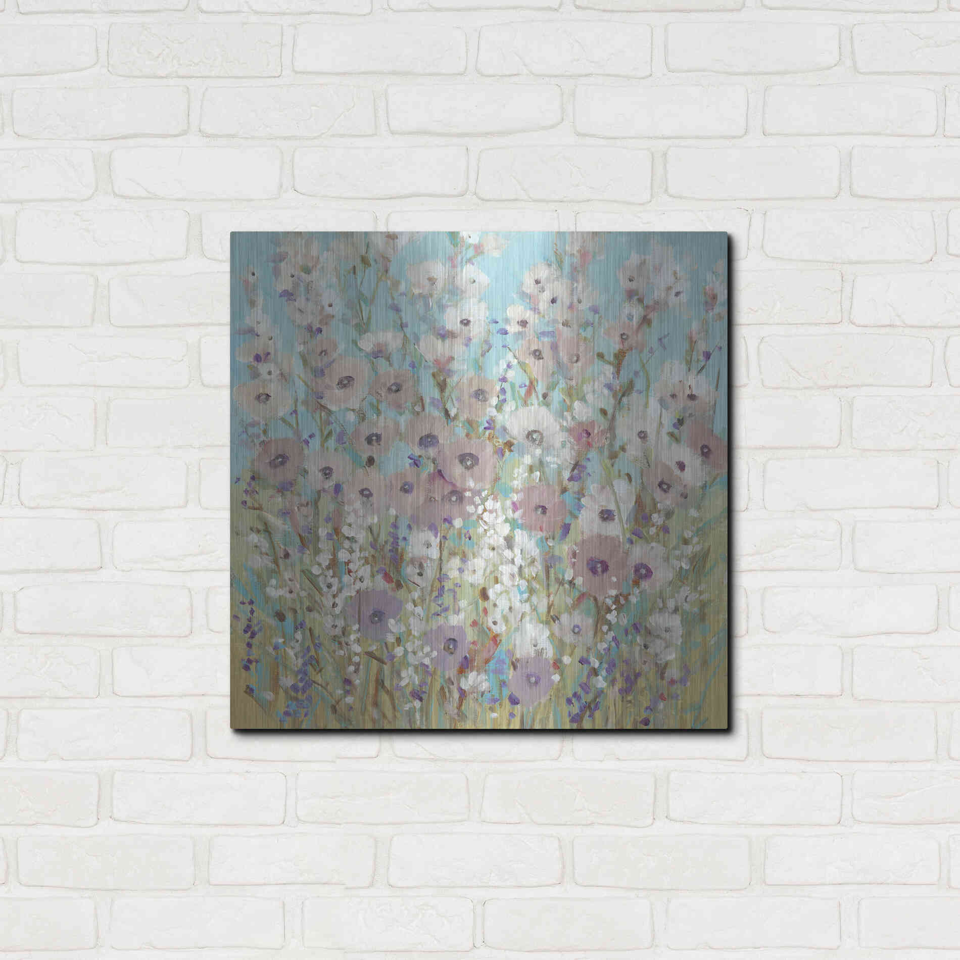 Luxe Metal Art 'Mixed Flowers II' by Tim O'Toole, Metal Wall Art,24x24