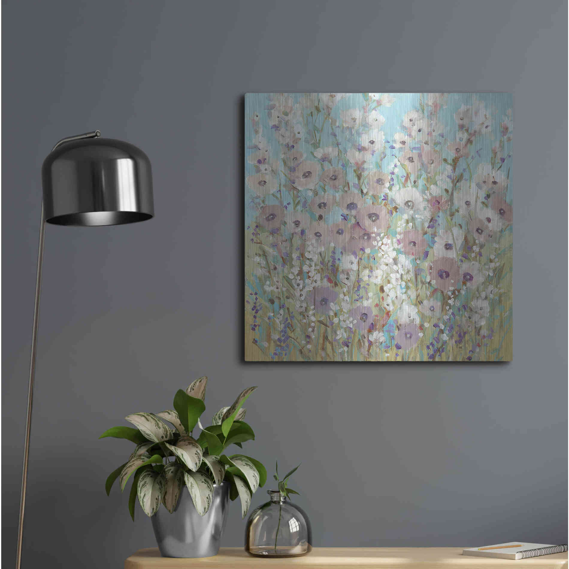 Luxe Metal Art 'Mixed Flowers II' by Tim O'Toole, Metal Wall Art,24x24