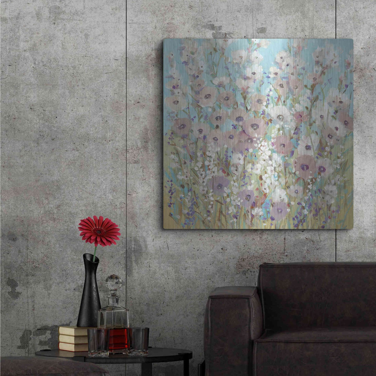 Luxe Metal Art 'Mixed Flowers II' by Tim O'Toole, Metal Wall Art,36x36