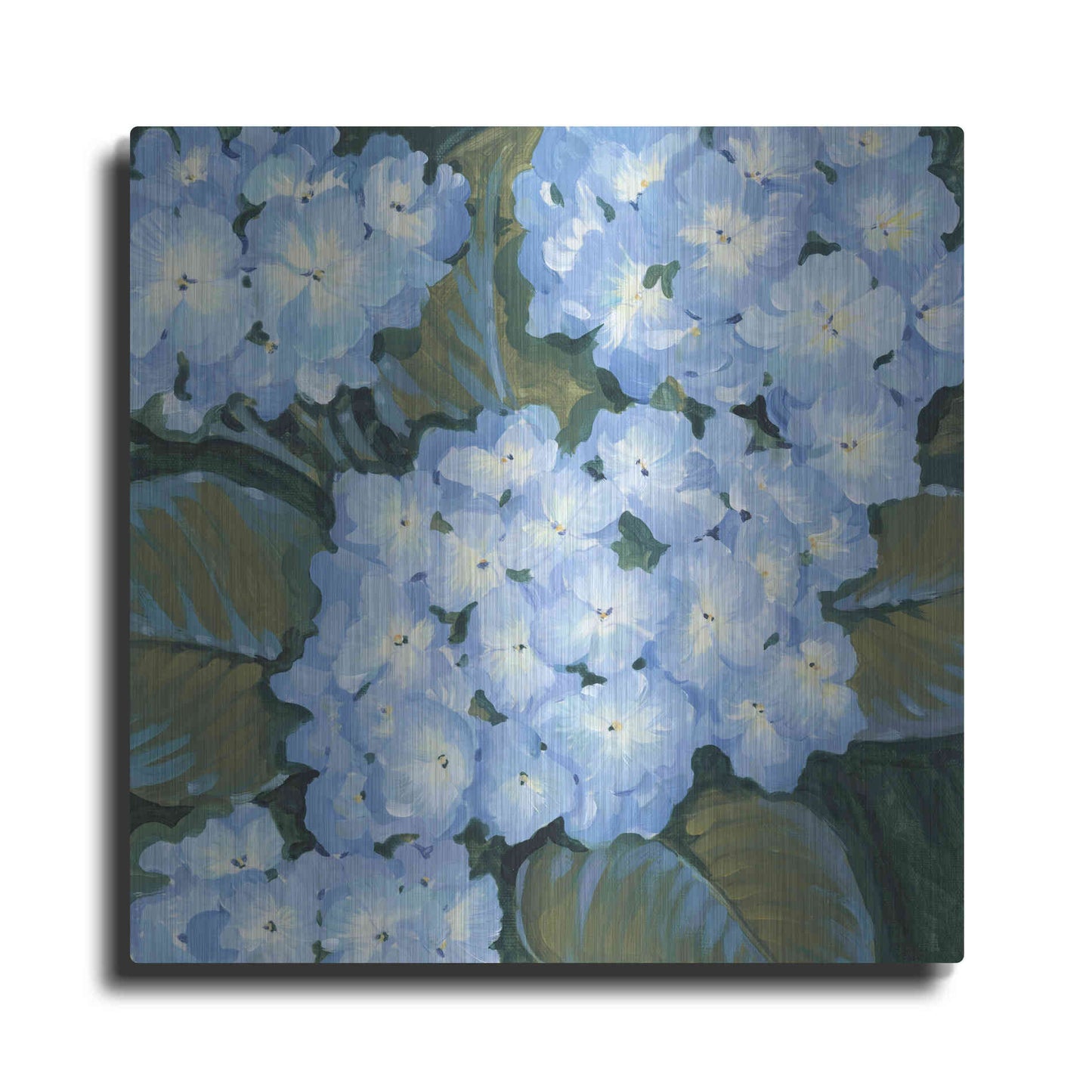 Luxe Metal Art 'Blue Hydrangeas I' by Tim O'Toole, Metal Wall Art