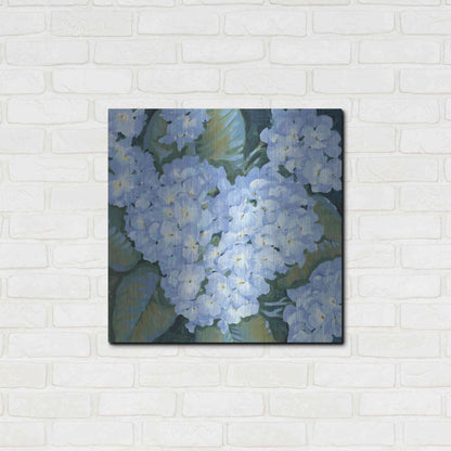 Luxe Metal Art 'Blue Hydrangeas II' by Tim O'Toole, Metal Wall Art,24x24