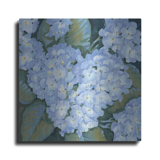 Luxe Metal Art 'Blue Hydrangeas II' by Tim O'Toole, Metal Wall Art
