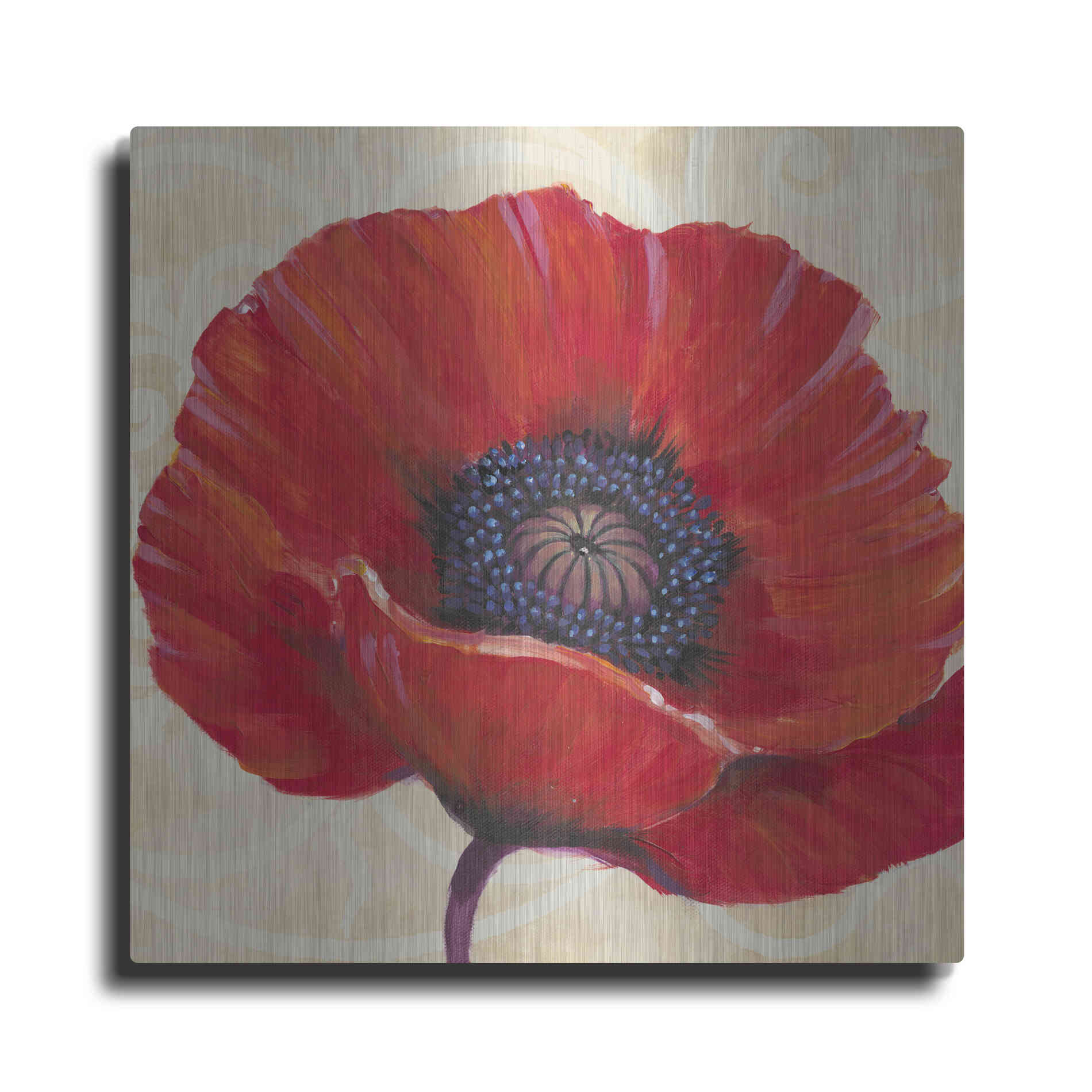 Luxe Metal Art 'Red Poppy I' by Tim O'Toole, Metal Wall Art