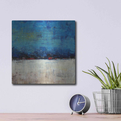 Luxe Metal Art 'A Touch of Red I' by Tim O'Toole, Metal Wall Art,12x12