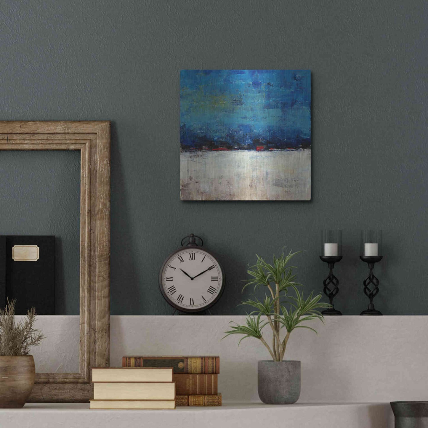 Luxe Metal Art 'A Touch of Red I' by Tim O'Toole, Metal Wall Art,12x12