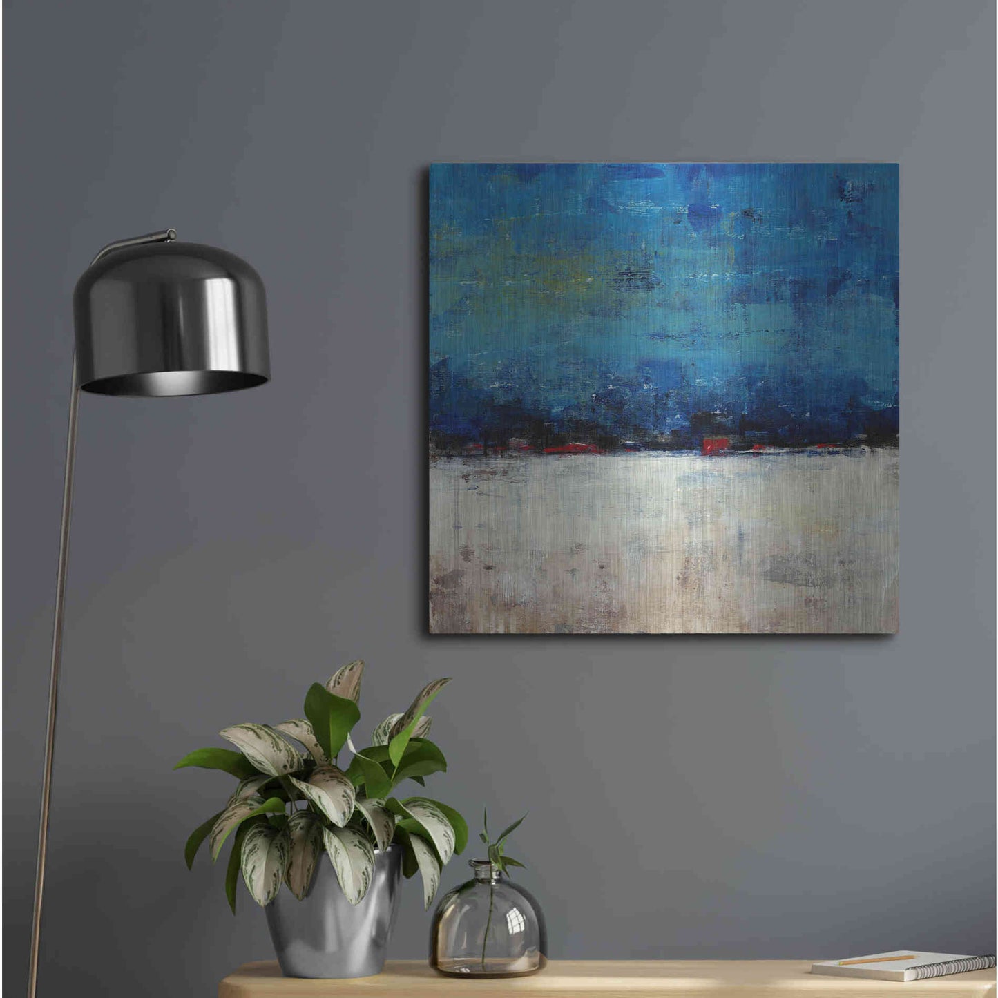 Luxe Metal Art 'A Touch of Red I' by Tim O'Toole, Metal Wall Art,24x24