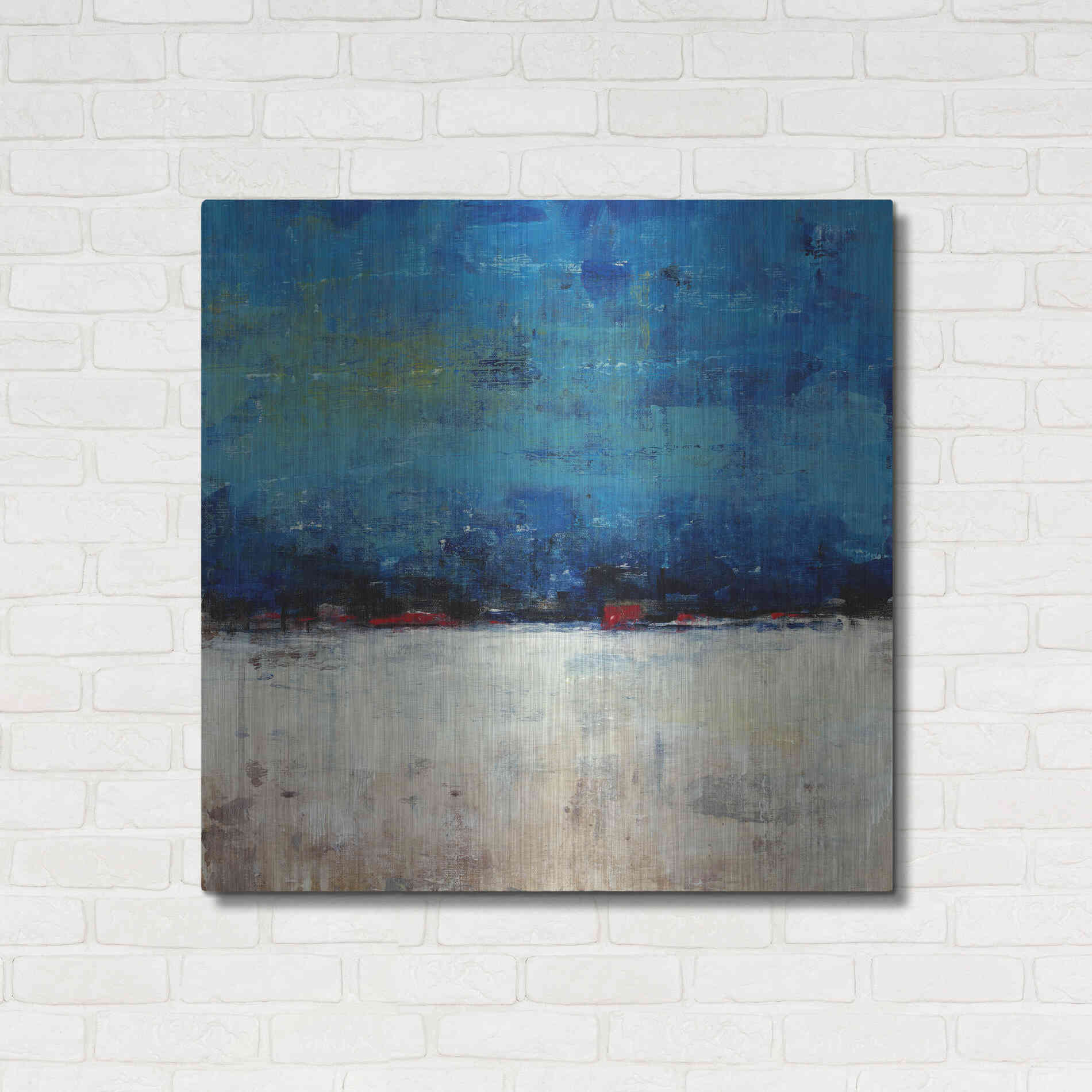 Luxe Metal Art 'A Touch of Red I' by Tim O'Toole, Metal Wall Art,36x36