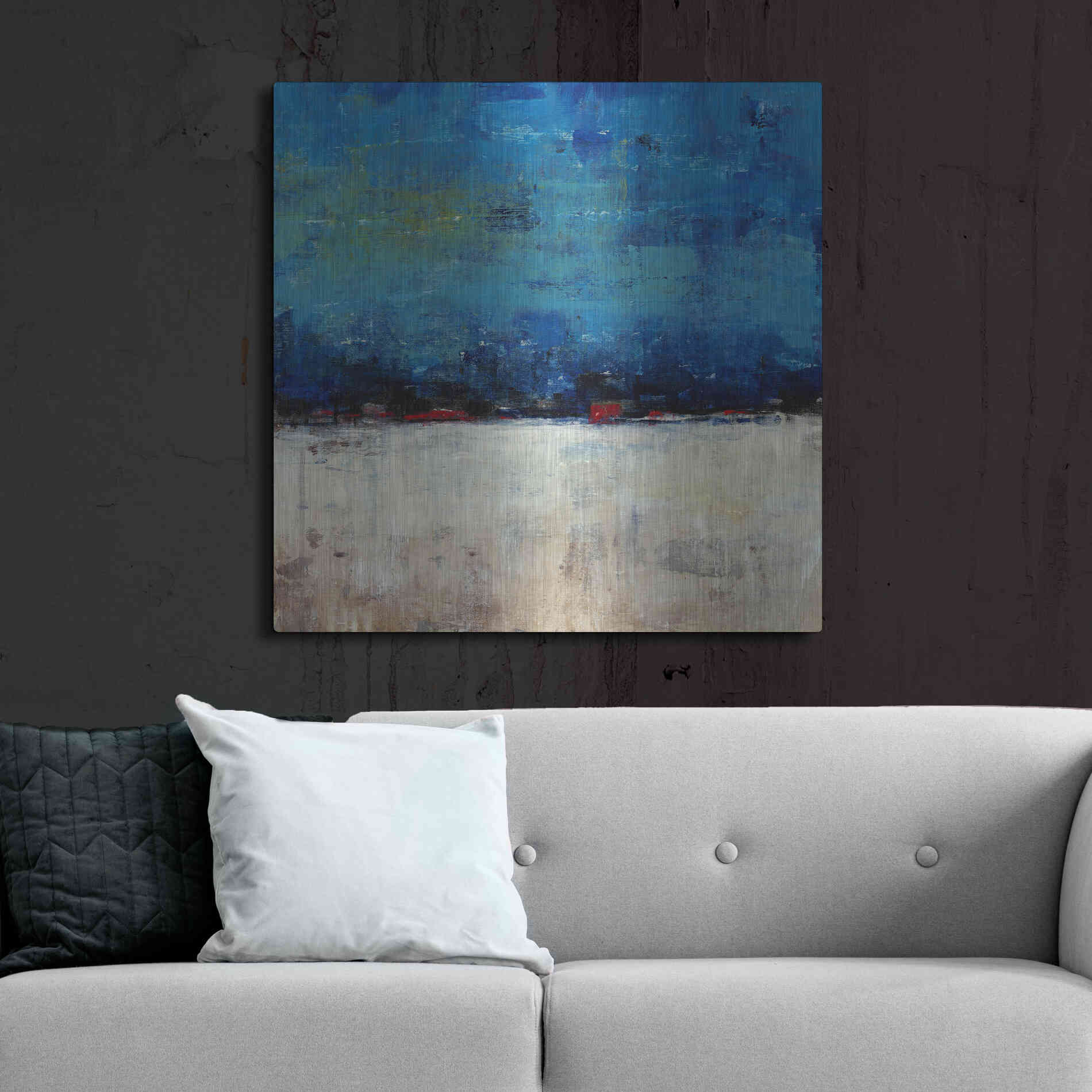 Luxe Metal Art 'A Touch of Red I' by Tim O'Toole, Metal Wall Art,36x36