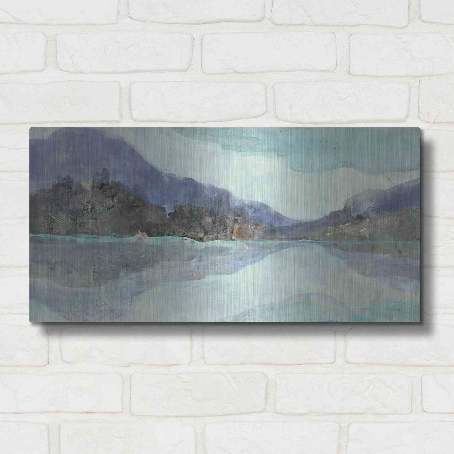 Luxe Metal Art 'Winter Landscape' by Albena Hristova, Metal Wall Art,24x12