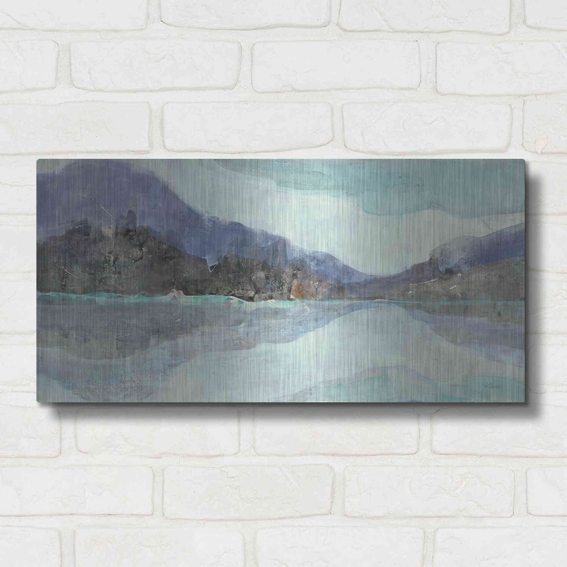 Luxe Metal Art 'Winter Landscape' by Albena Hristova, Metal Wall Art,24x12