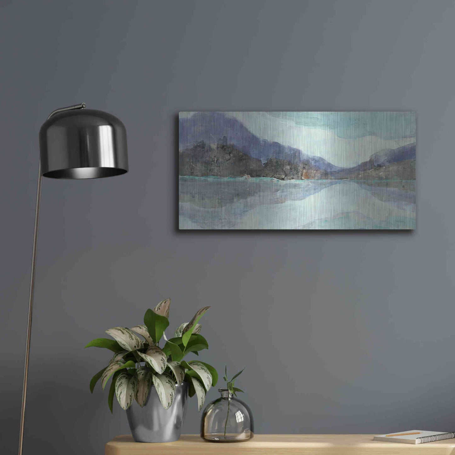 Luxe Metal Art 'Winter Landscape' by Albena Hristova, Metal Wall Art,24x12