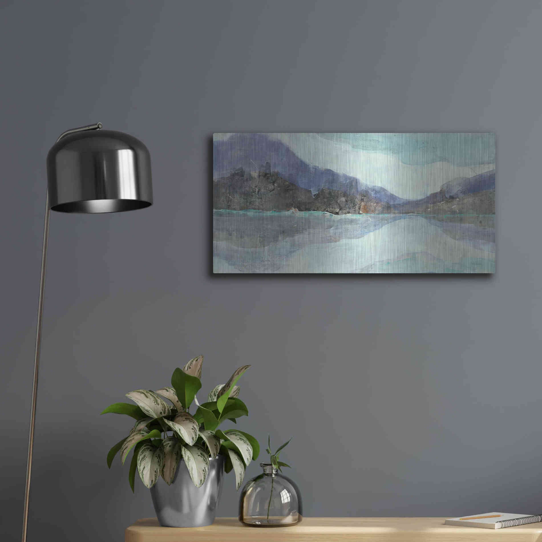 Luxe Metal Art 'Winter Landscape' by Albena Hristova, Metal Wall Art,24x12