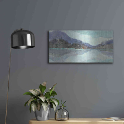 Luxe Metal Art 'Winter Landscape' by Albena Hristova, Metal Wall Art,24x12