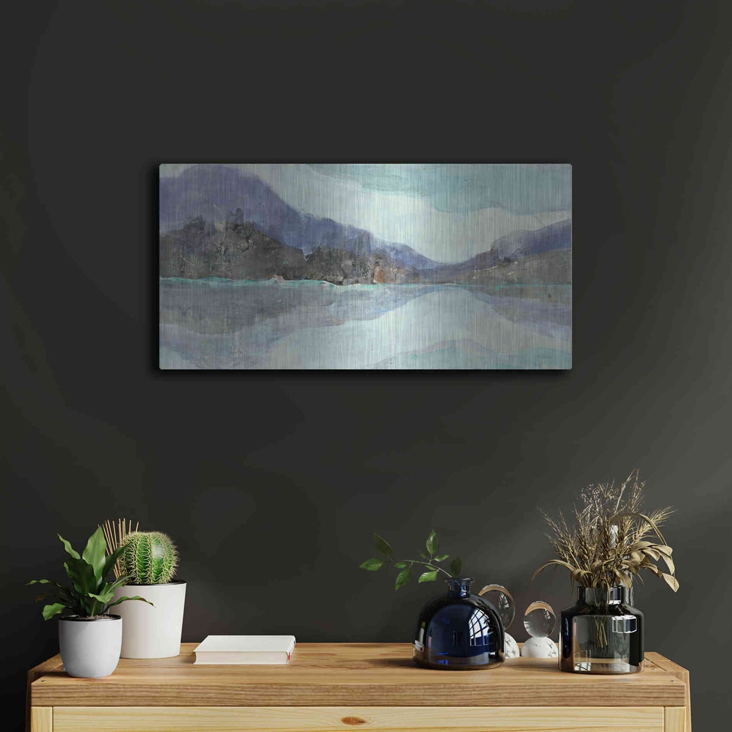 Luxe Metal Art 'Winter Landscape' by Albena Hristova, Metal Wall Art,24x12