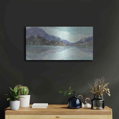 Luxe Metal Art 'Winter Landscape' by Albena Hristova, Metal Wall Art,24x12