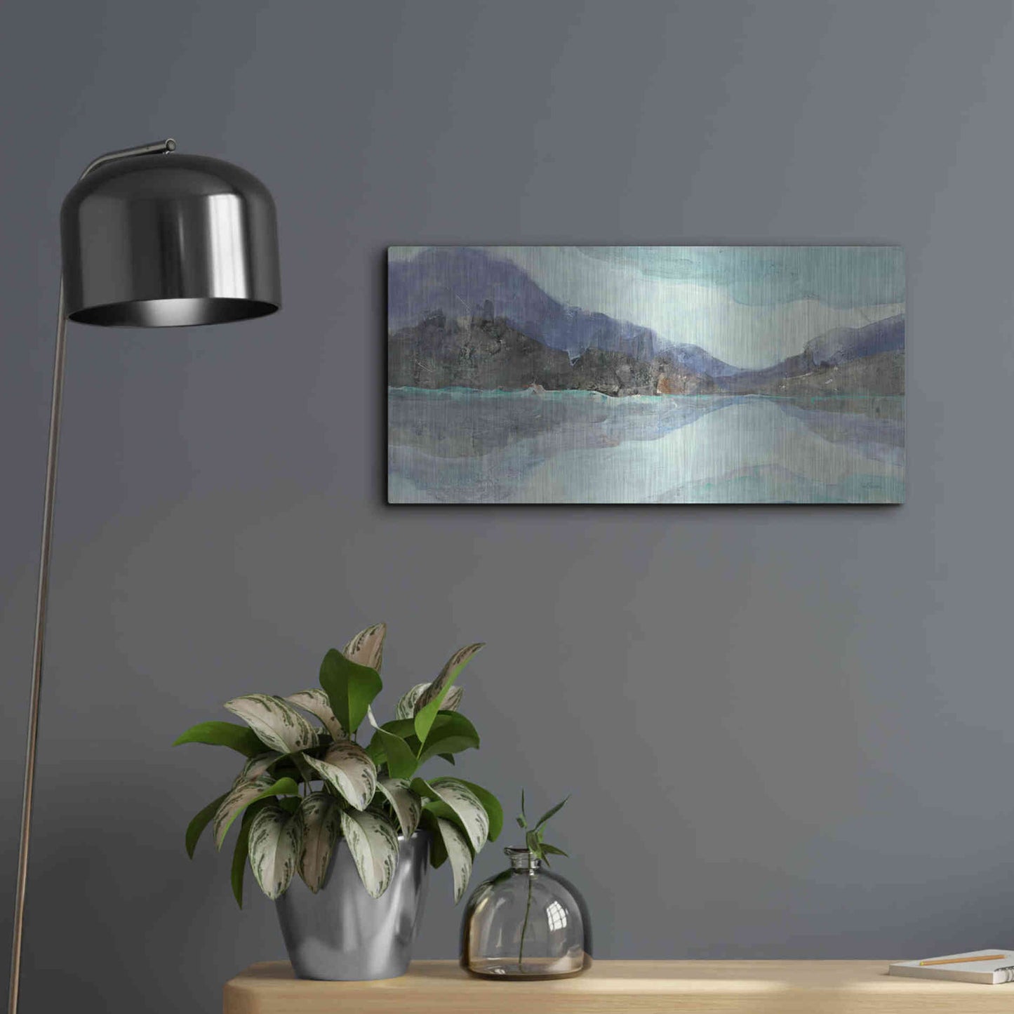 Luxe Metal Art 'Winter Landscape' by Albena Hristova, Metal Wall Art,24x12