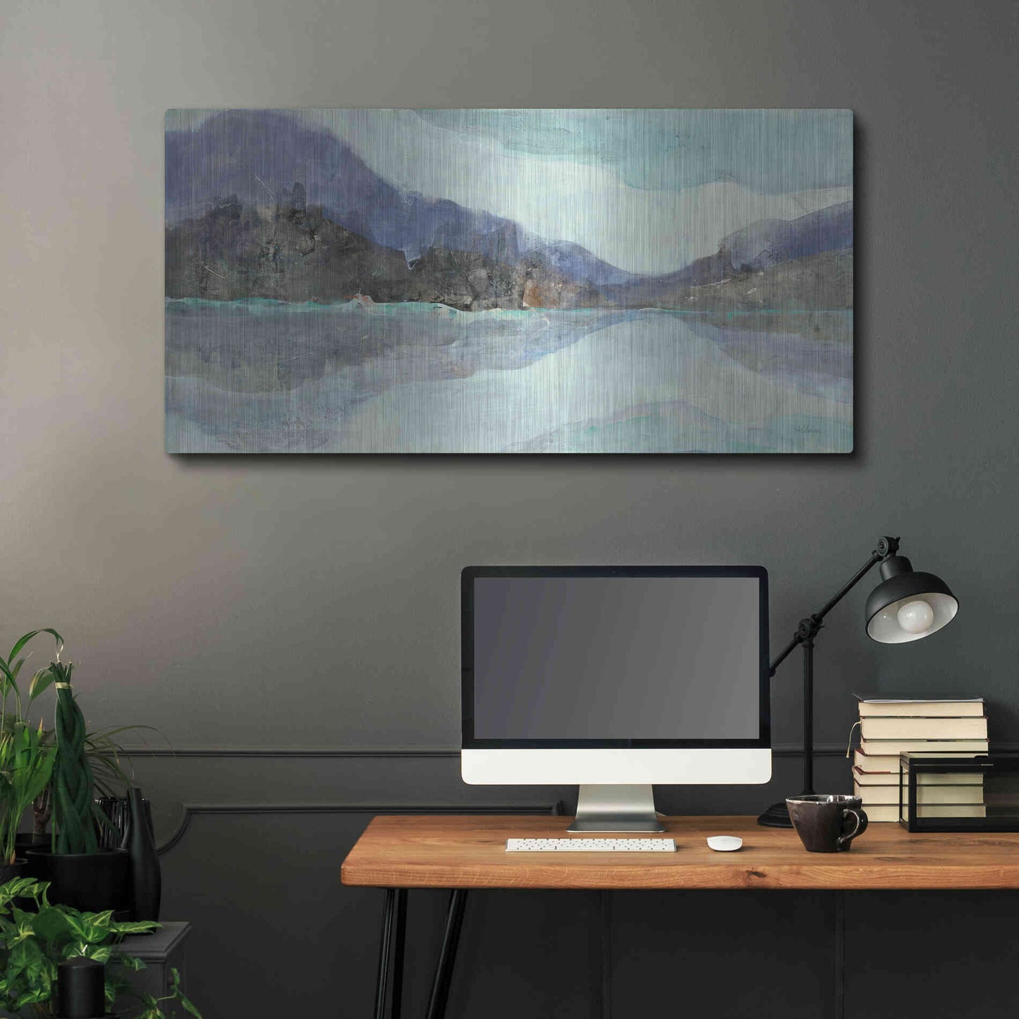 Luxe Metal Art 'Winter Landscape' by Albena Hristova, Metal Wall Art,48x24