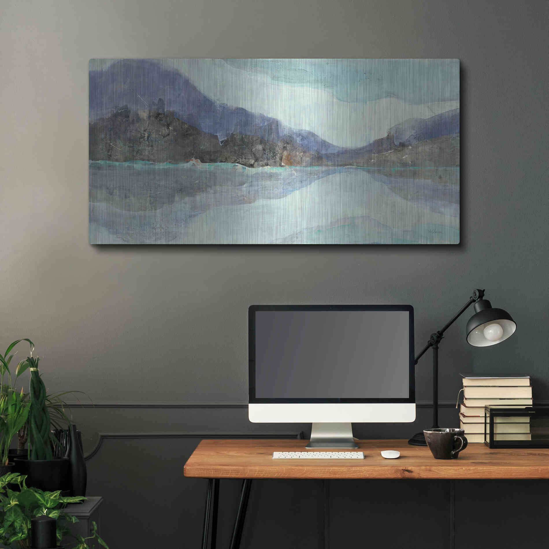 Luxe Metal Art 'Winter Landscape' by Albena Hristova, Metal Wall Art,48x24