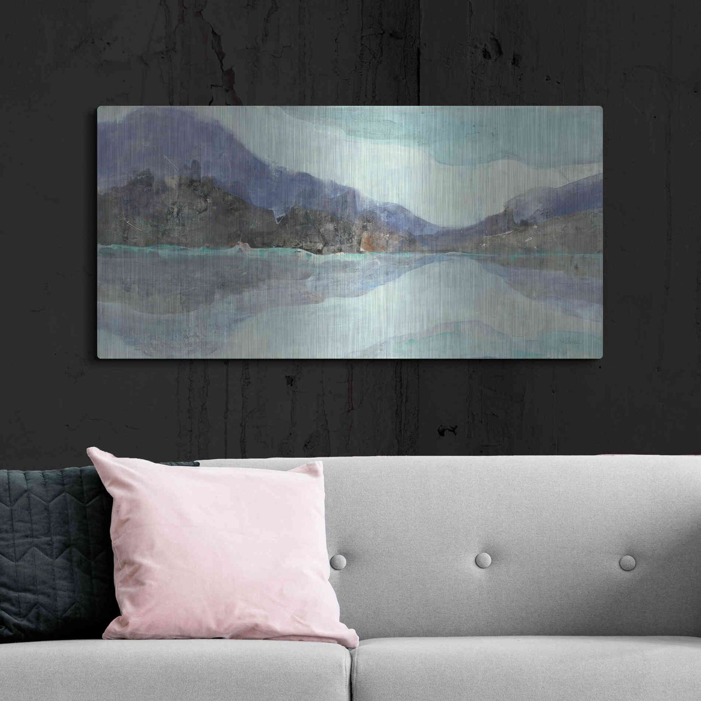 Luxe Metal Art 'Winter Landscape' by Albena Hristova, Metal Wall Art,48x24