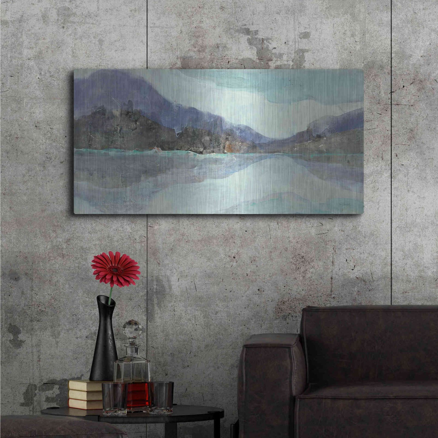 Luxe Metal Art 'Winter Landscape' by Albena Hristova, Metal Wall Art,48x24