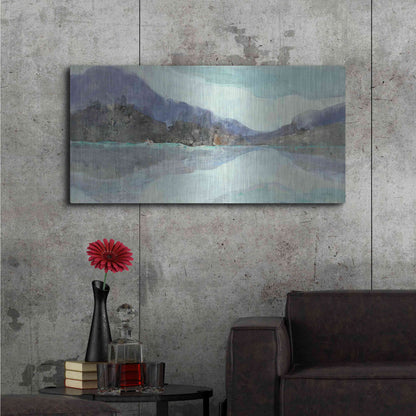 Luxe Metal Art 'Winter Landscape' by Albena Hristova, Metal Wall Art,48x24