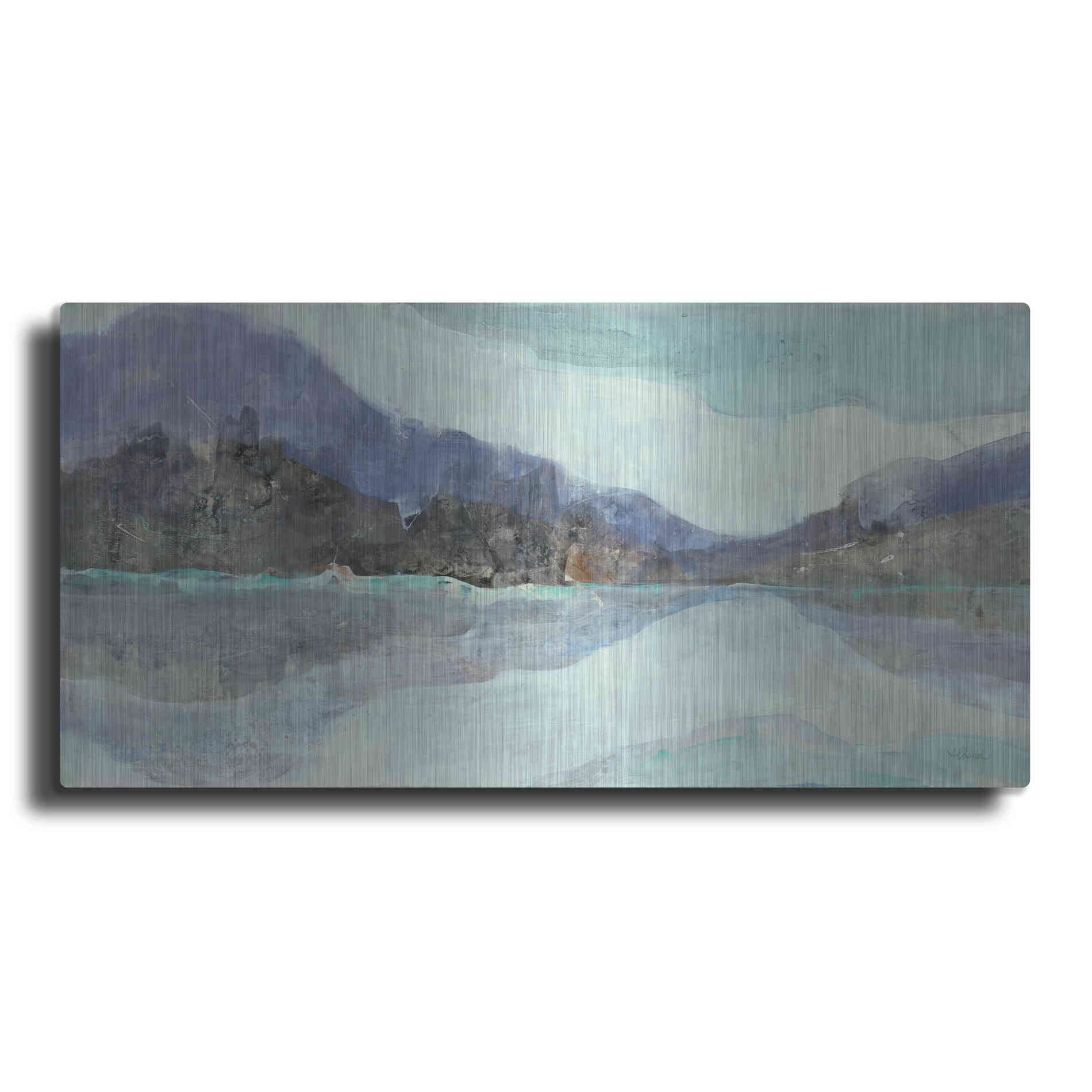 Luxe Metal Art 'Winter Landscape' by Albena Hristova, Metal Wall Art