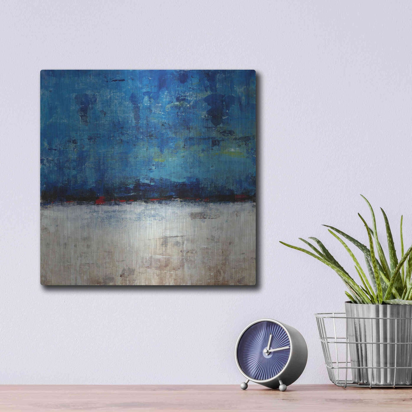 Luxe Metal Art 'A Touch of Red II' by Tim O'Toole, Metal Wall Art,12x12