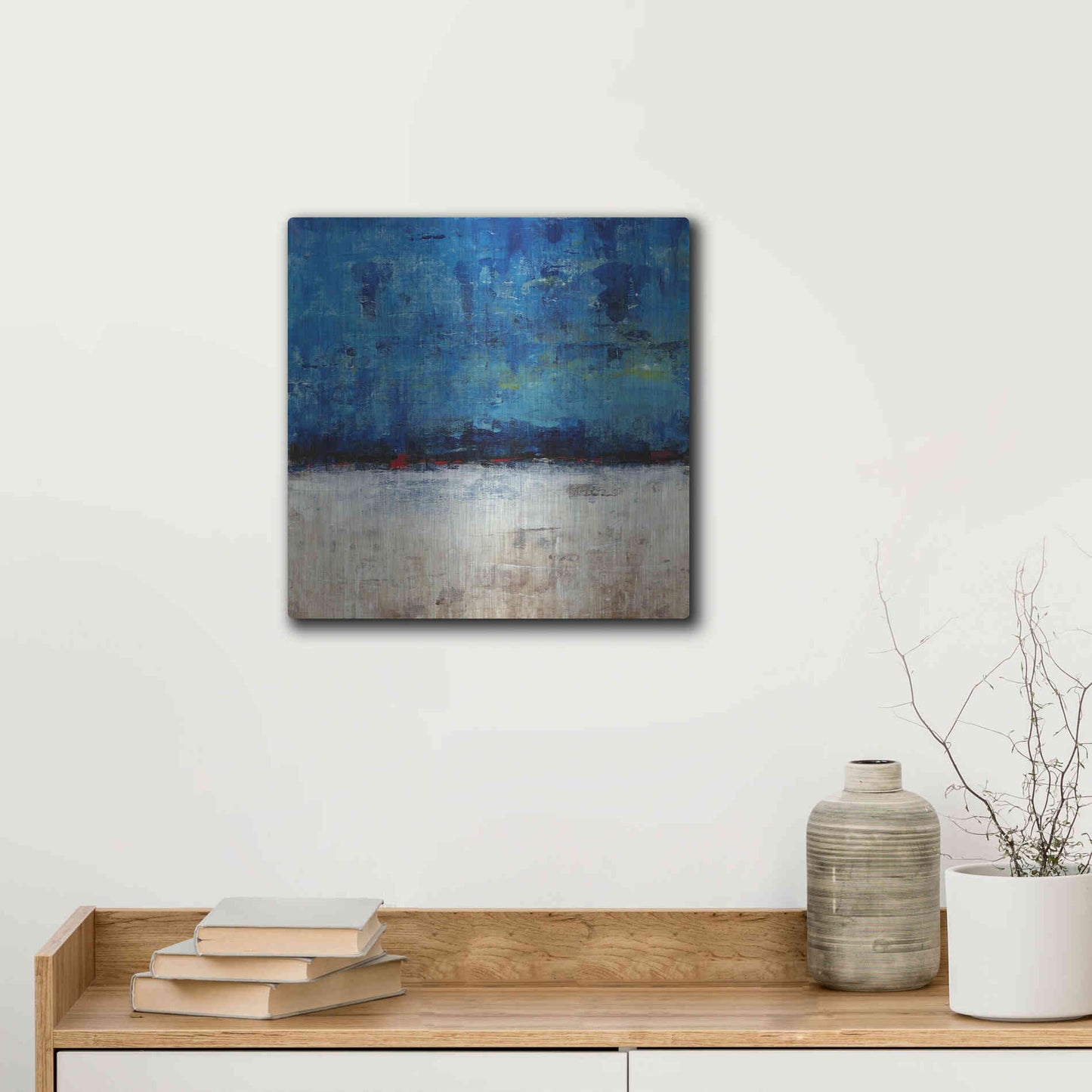 Luxe Metal Art 'A Touch of Red II' by Tim O'Toole, Metal Wall Art,12x12