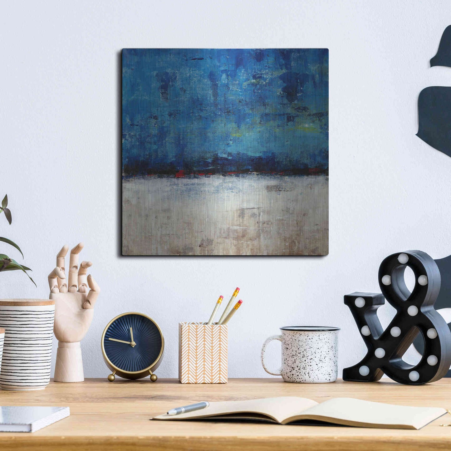 Luxe Metal Art 'A Touch of Red II' by Tim O'Toole, Metal Wall Art,12x12