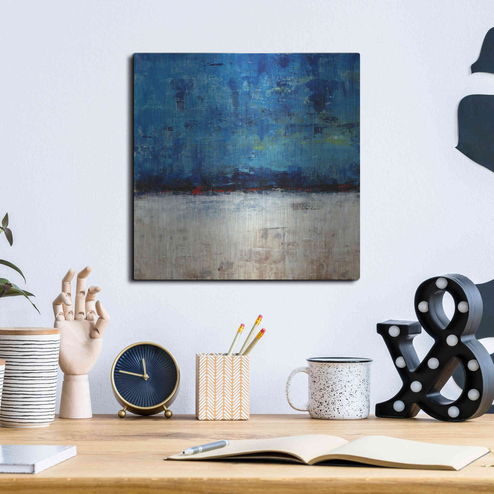 Luxe Metal Art 'A Touch of Red II' by Tim O'Toole, Metal Wall Art,12x12
