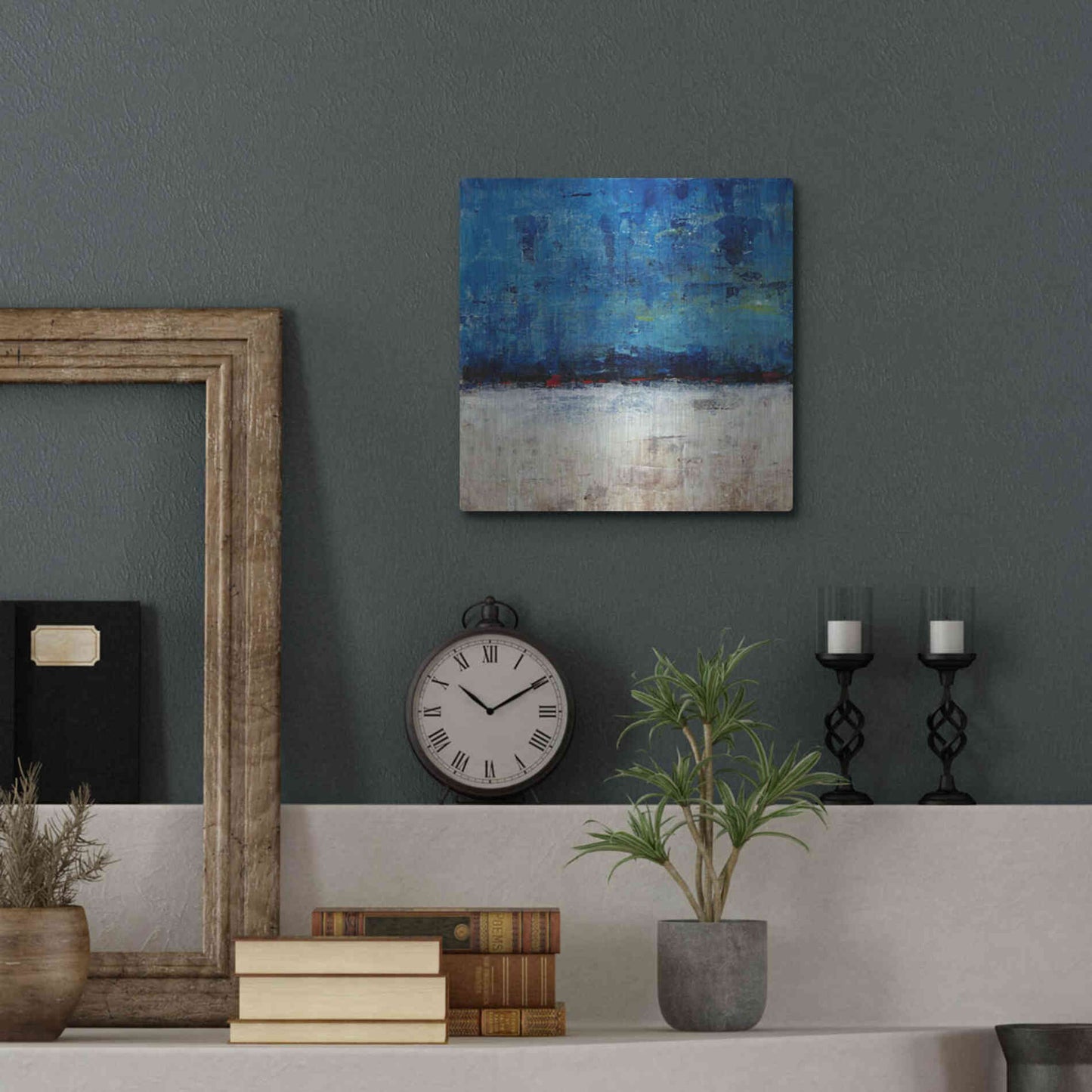 Luxe Metal Art 'A Touch of Red II' by Tim O'Toole, Metal Wall Art,12x12