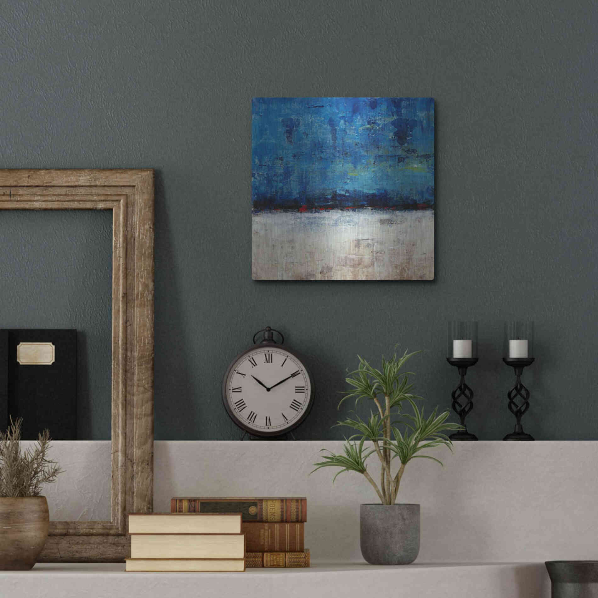 Luxe Metal Art 'A Touch of Red II' by Tim O'Toole, Metal Wall Art,12x12