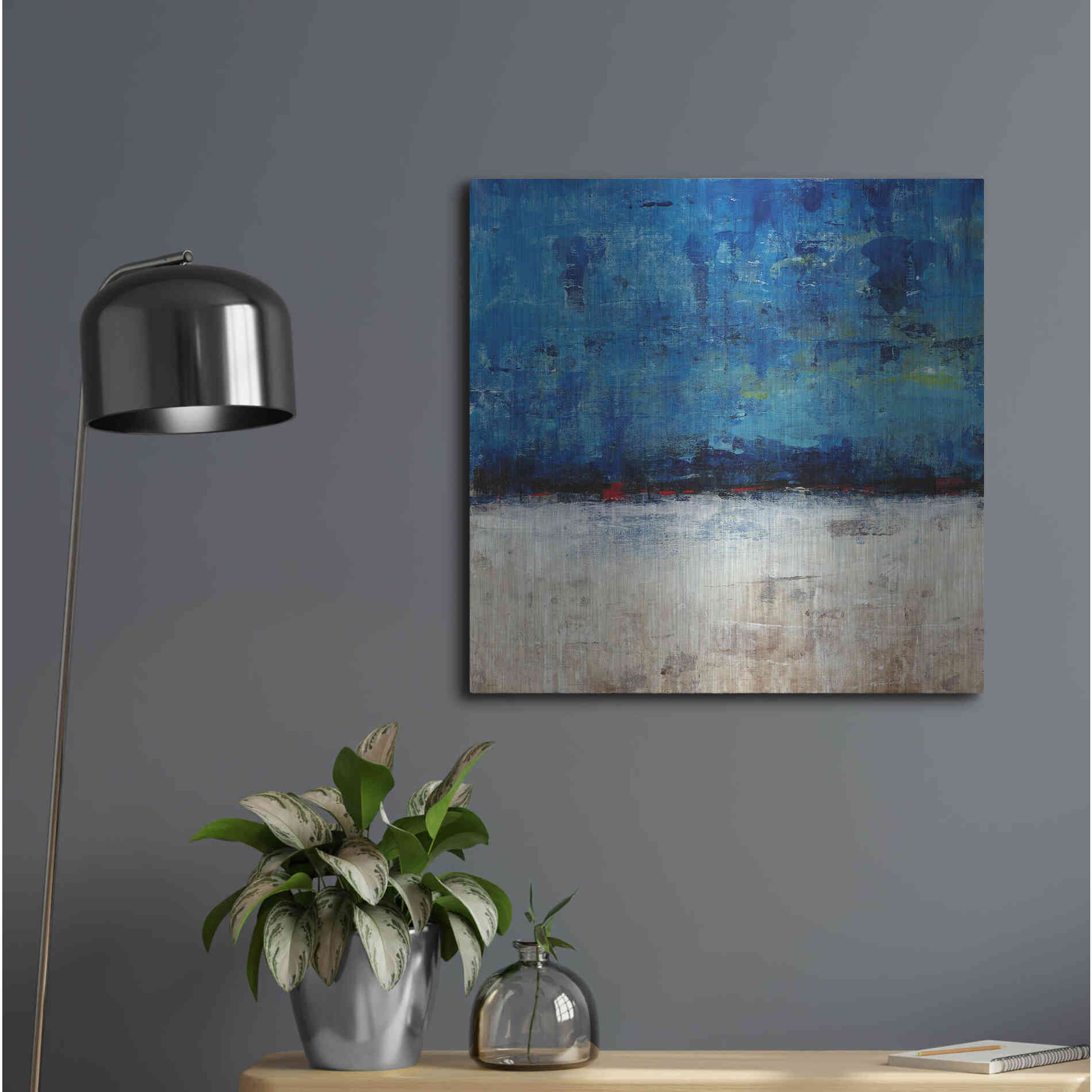 Luxe Metal Art 'A Touch of Red II' by Tim O'Toole, Metal Wall Art,24x24