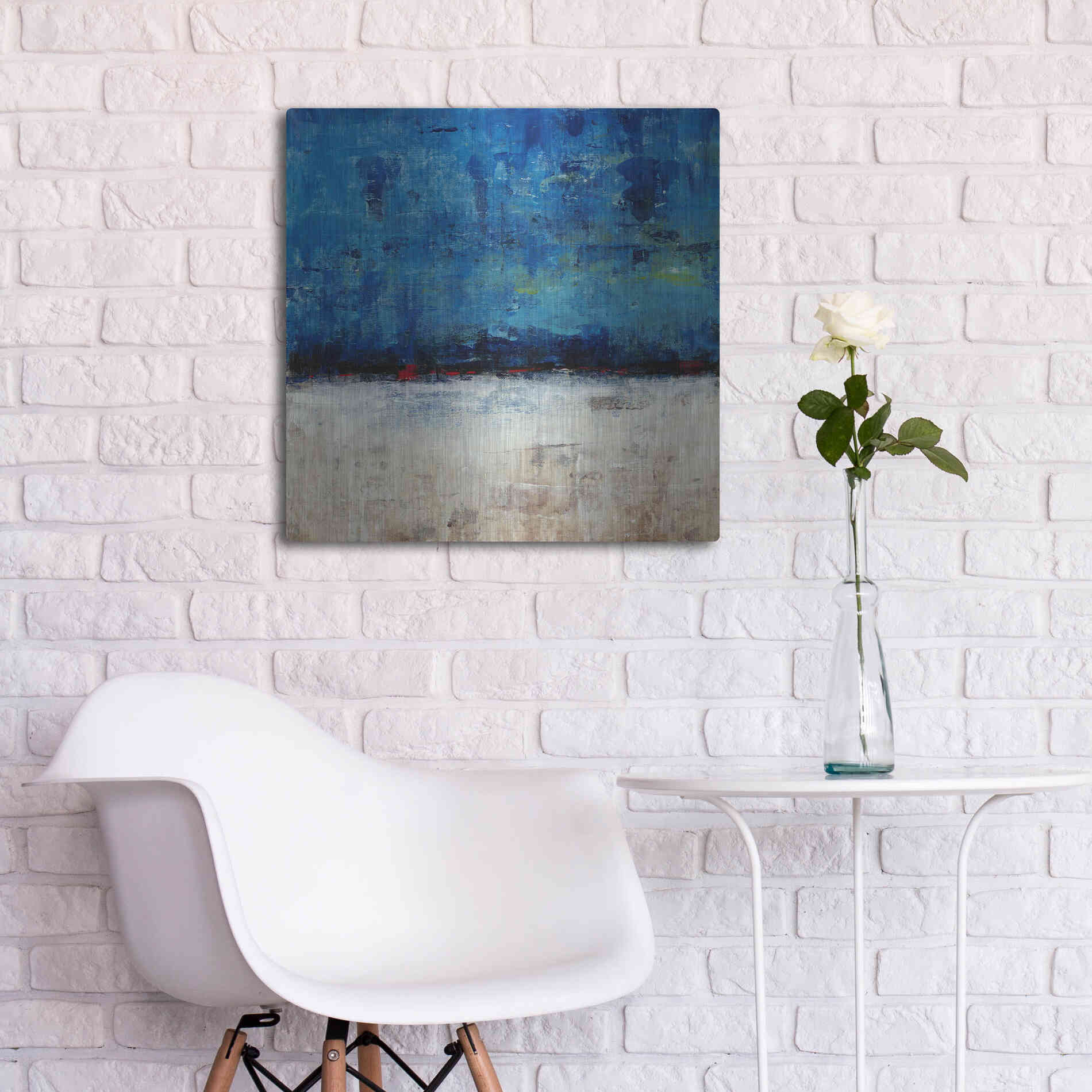 Luxe Metal Art 'A Touch of Red II' by Tim O'Toole, Metal Wall Art,24x24