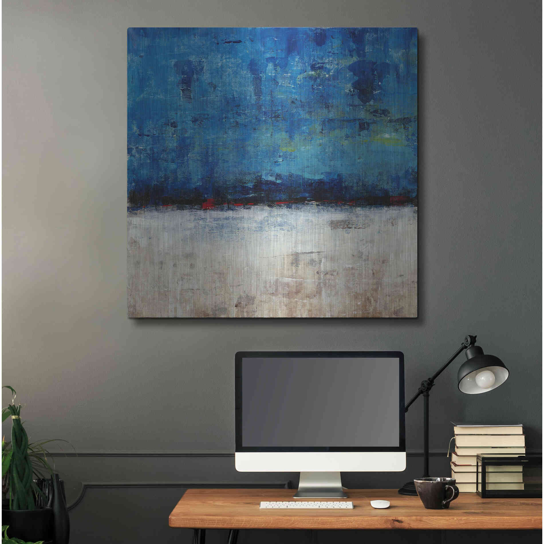 Luxe Metal Art 'A Touch of Red II' by Tim O'Toole, Metal Wall Art,36x36