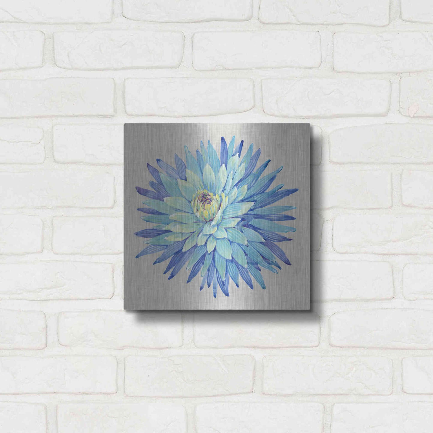 Luxe Metal Art 'Floral Portrait on Linen I' by Tim O'Toole, Metal Wall Art,12x12