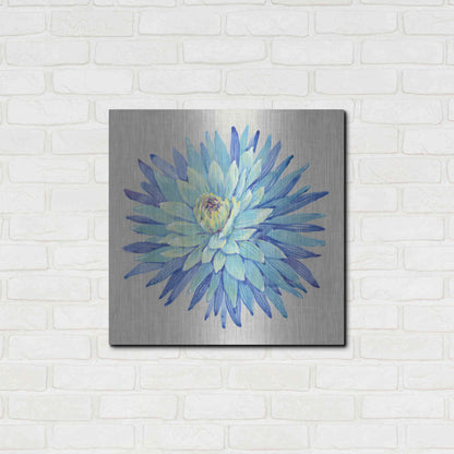 Luxe Metal Art 'Floral Portrait on Linen I' by Tim O'Toole, Metal Wall Art,24x24