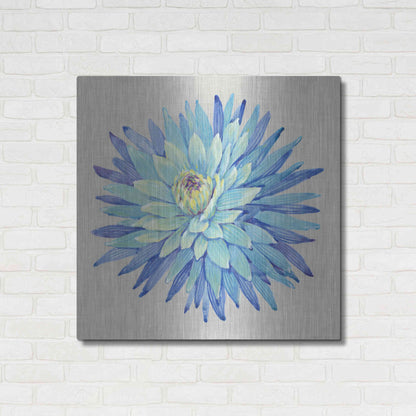 Luxe Metal Art 'Floral Portrait on Linen I' by Tim O'Toole, Metal Wall Art,36x36