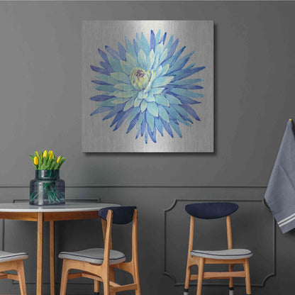 Luxe Metal Art 'Floral Portrait on Linen I' by Tim O'Toole, Metal Wall Art,36x36