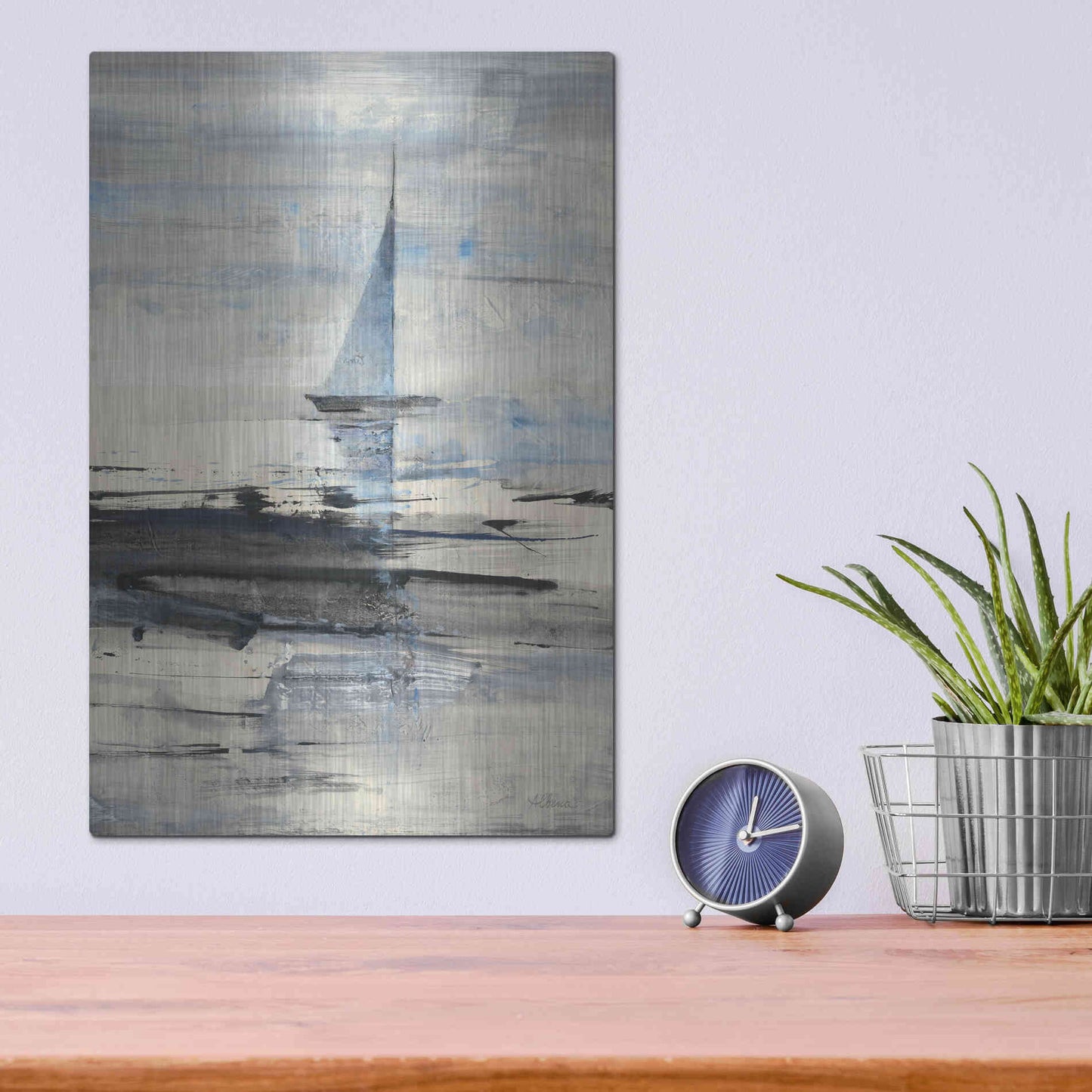 Luxe Metal Art 'Sailing' by Albena Hristova, Metal Wall Art,12x16