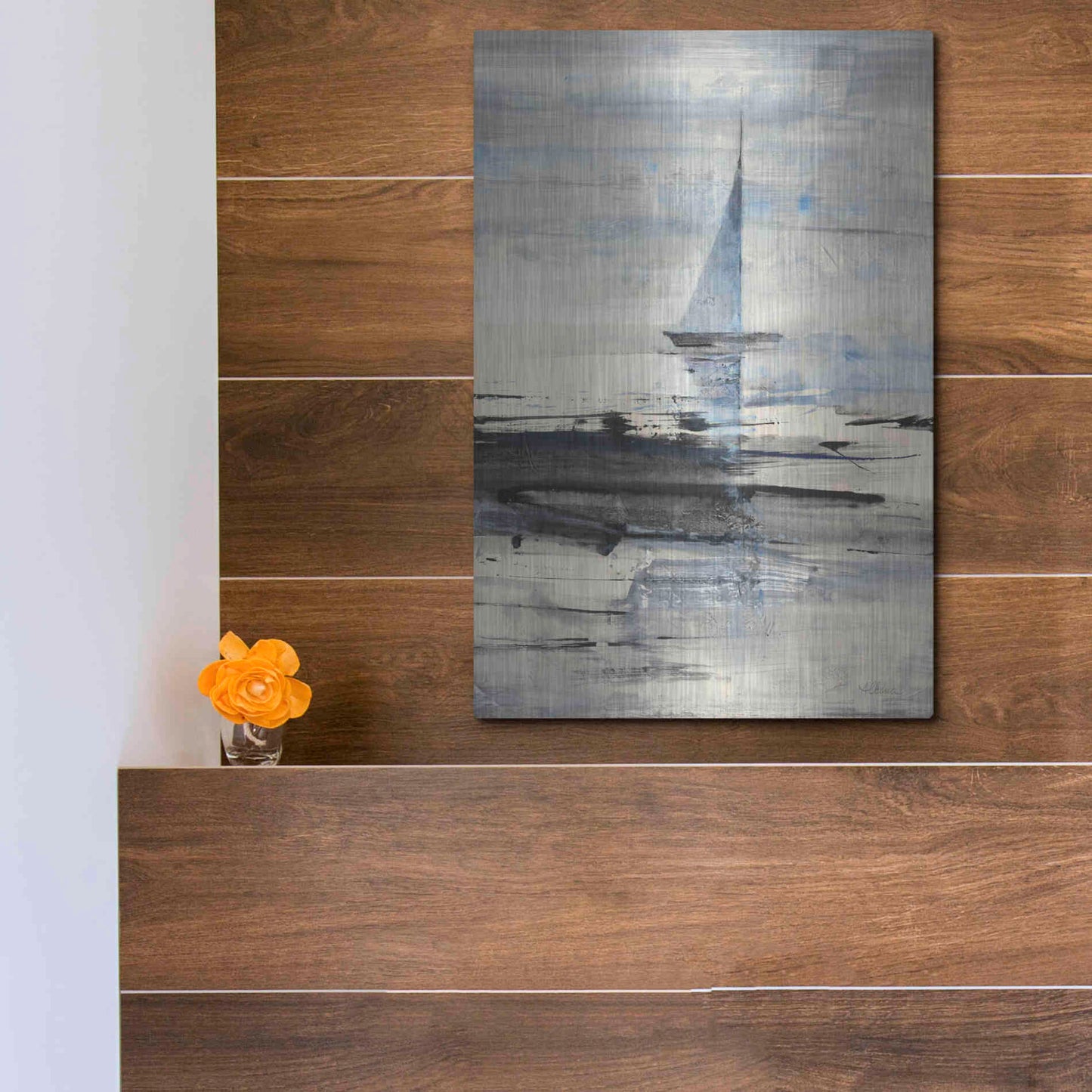 Luxe Metal Art 'Sailing' by Albena Hristova, Metal Wall Art,12x16