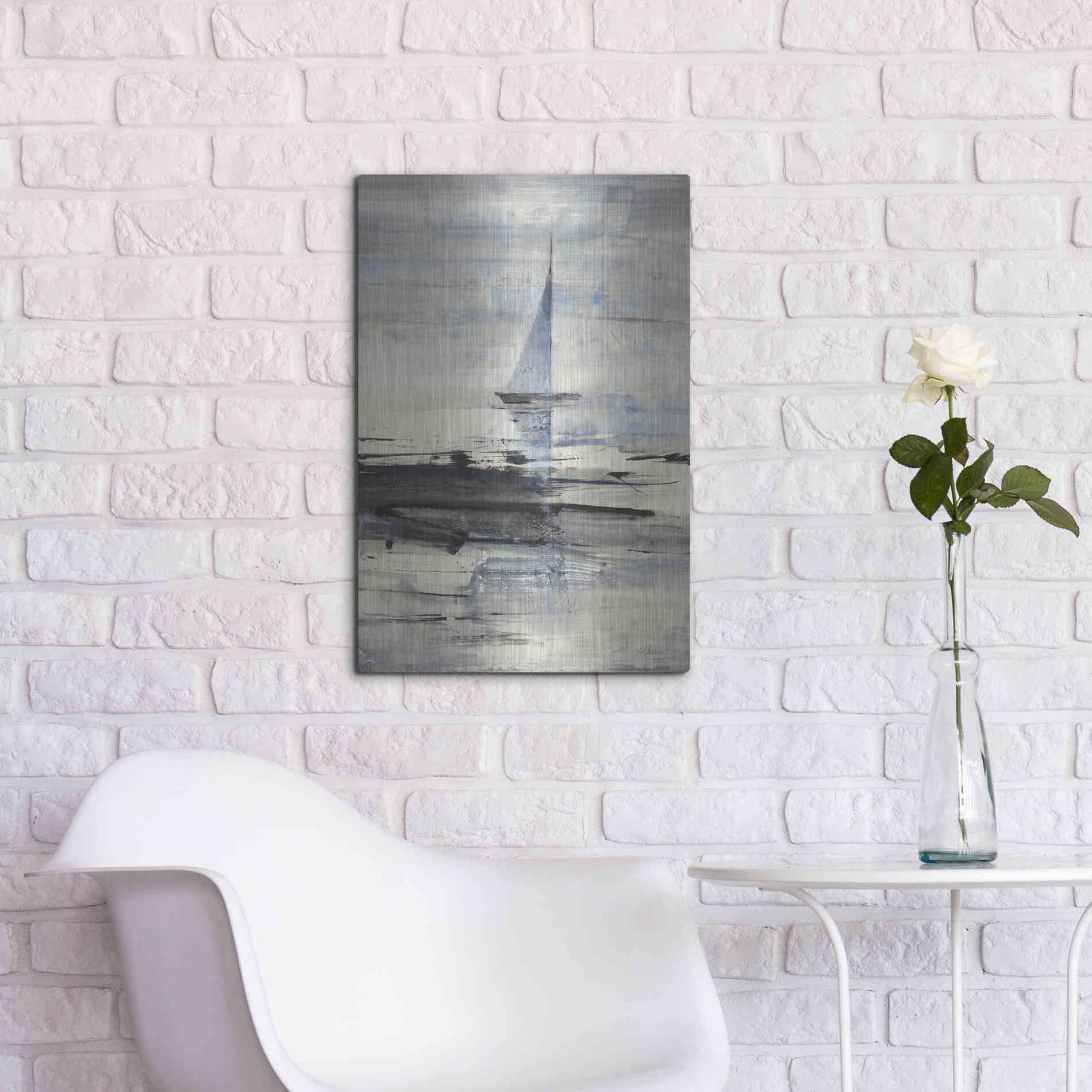 Luxe Metal Art 'Sailing' by Albena Hristova, Metal Wall Art,16x24