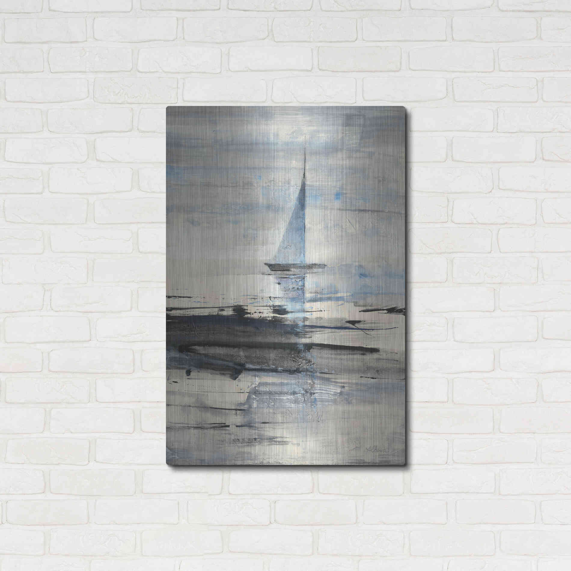 Luxe Metal Art 'Sailing' by Albena Hristova, Metal Wall Art,24x36