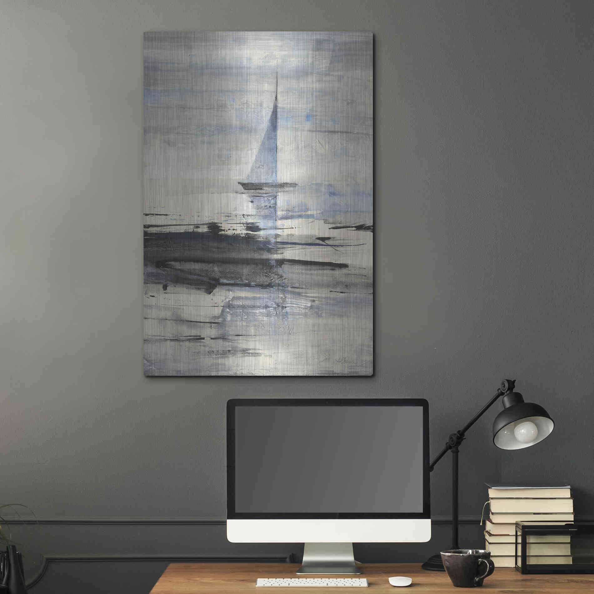 Luxe Metal Art 'Sailing' by Albena Hristova, Metal Wall Art,24x36