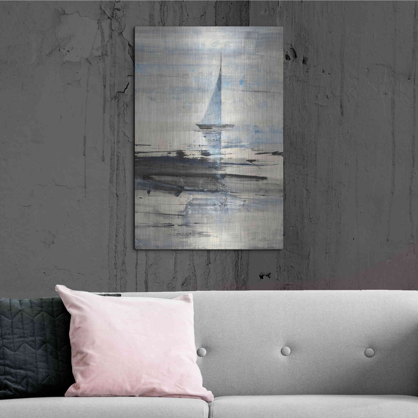 Luxe Metal Art 'Sailing' by Albena Hristova, Metal Wall Art,24x36