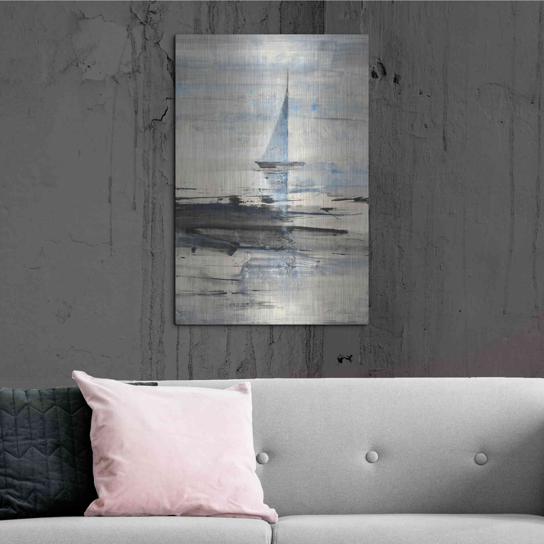 Luxe Metal Art 'Sailing' by Albena Hristova, Metal Wall Art,24x36