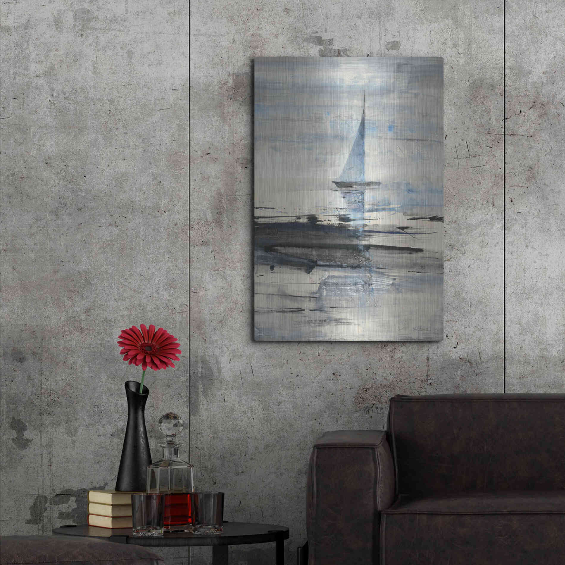 Luxe Metal Art 'Sailing' by Albena Hristova, Metal Wall Art,24x36