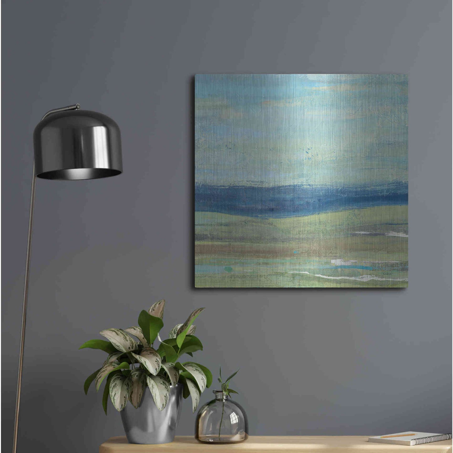 Luxe Metal Art 'Azure Wave' by Albena Hristova, Metal Wall Art,24x24